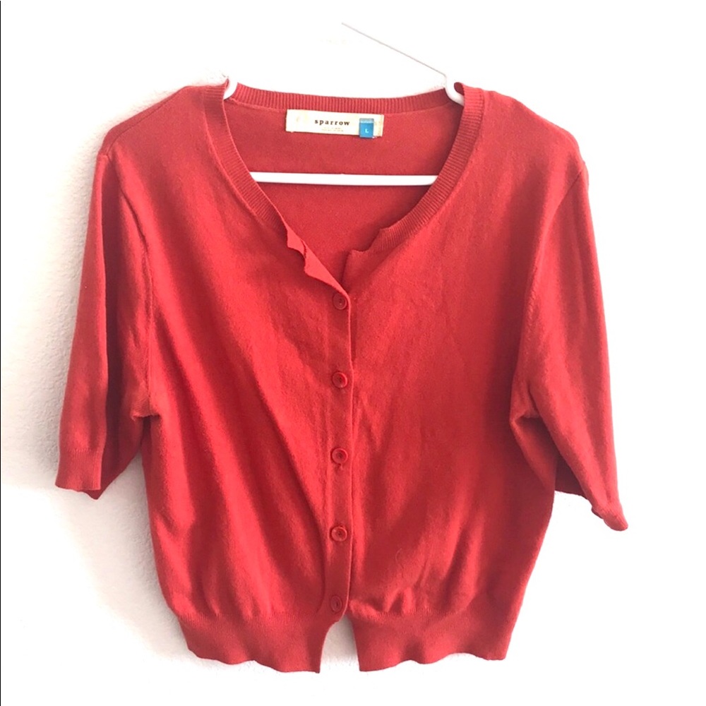 Anthro | Sparrow cropped orange cardigan